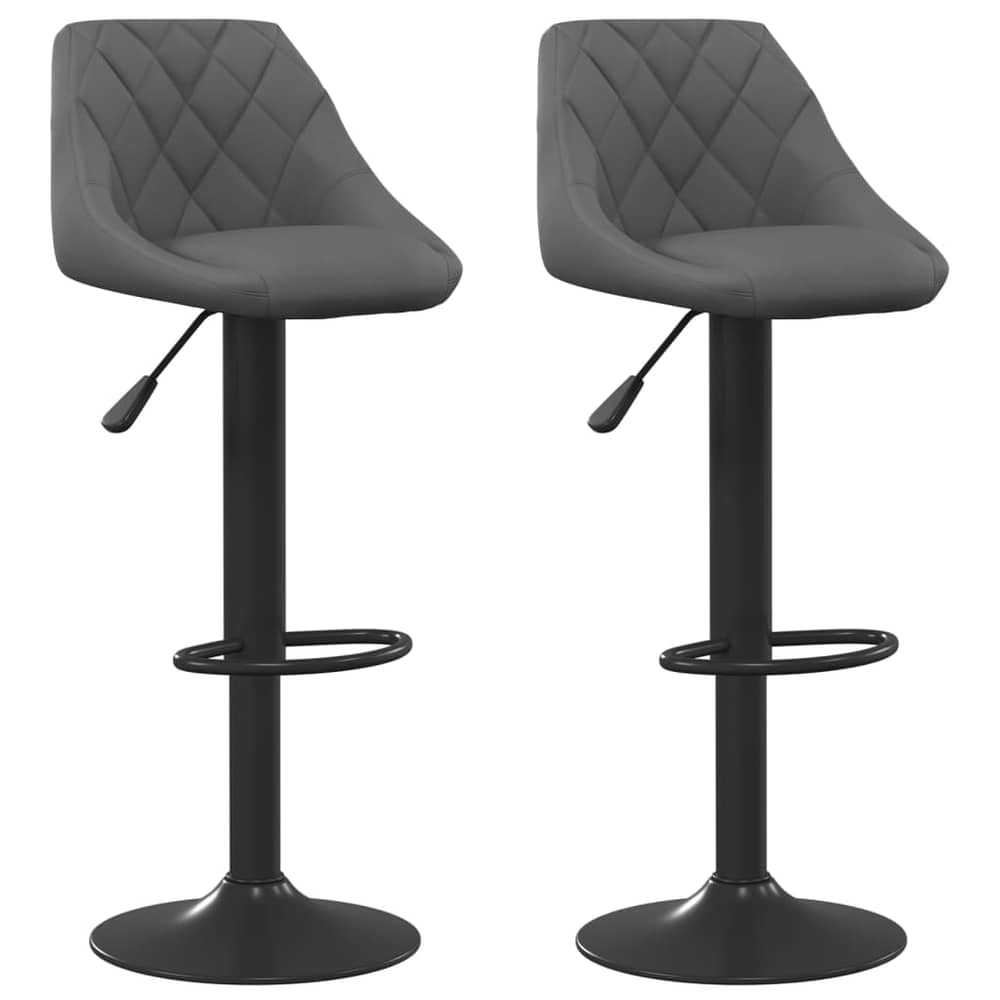 Vidaxl Bar Stools 2 Pcs Dark Grey Velvet Vidaxl Bar Stools 2 Pcs Dark Grey Velvet