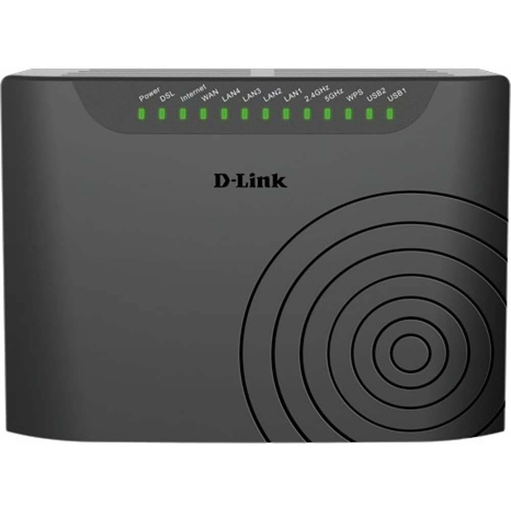 The DSL2877AL AC750 Dual Band 11AC ADSL2+ Four Port Wireless Router Black