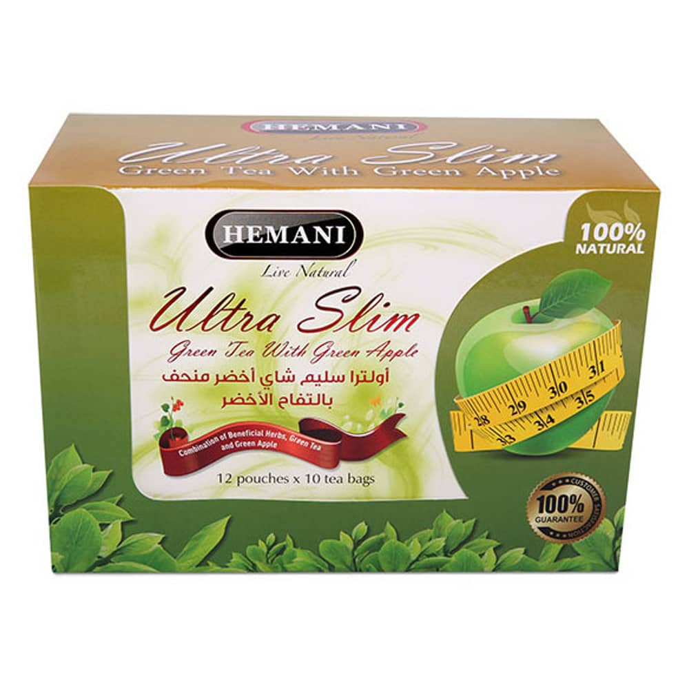 Hemani Ultra Slim Green Tea with Green Apple 120pcs Hemani Ultra Slim Green Tea with Green Apple 120pcs