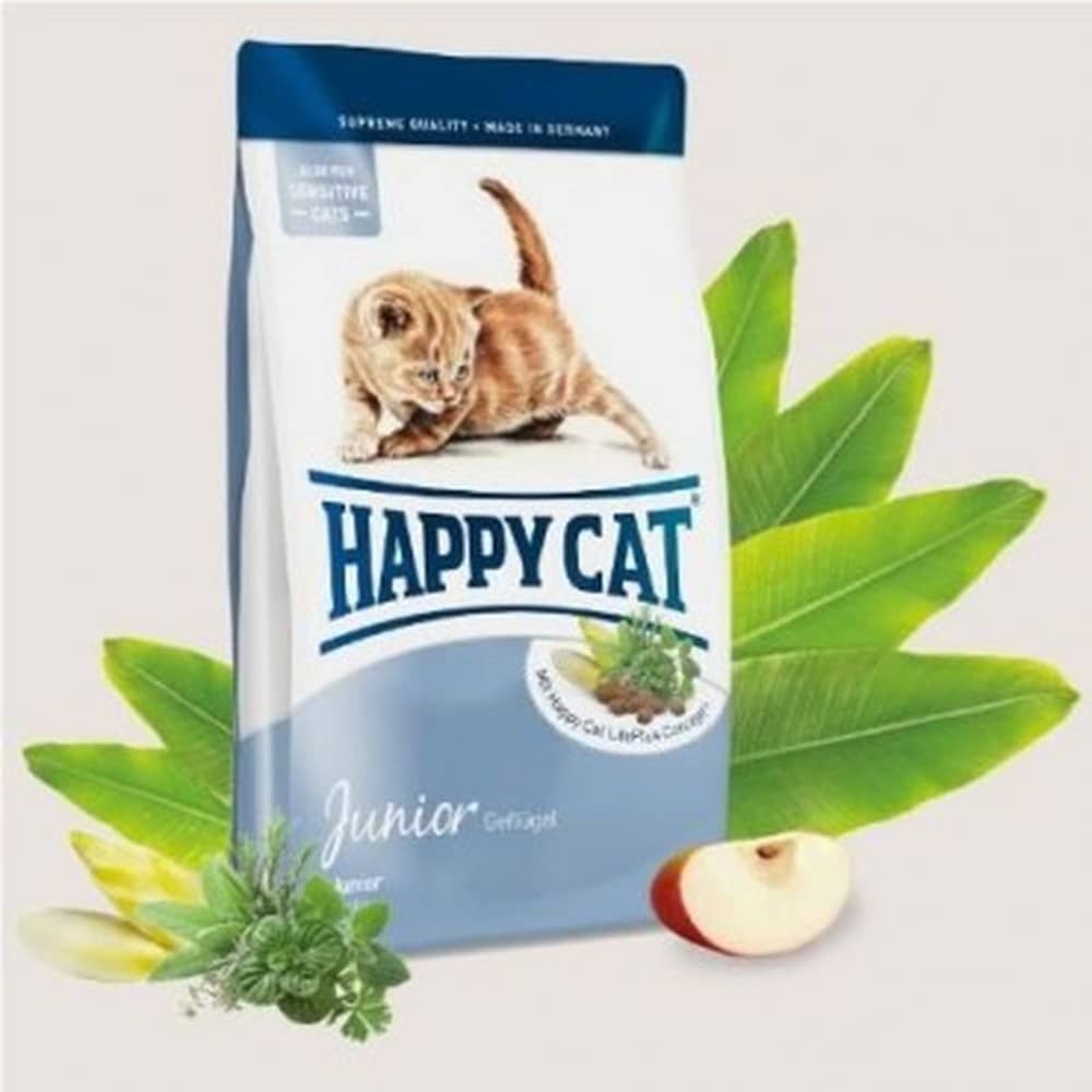 Happy Cat Junior 300Gm X 6 Pouches Dry Croquettes Kitten Food Chicken Salmon