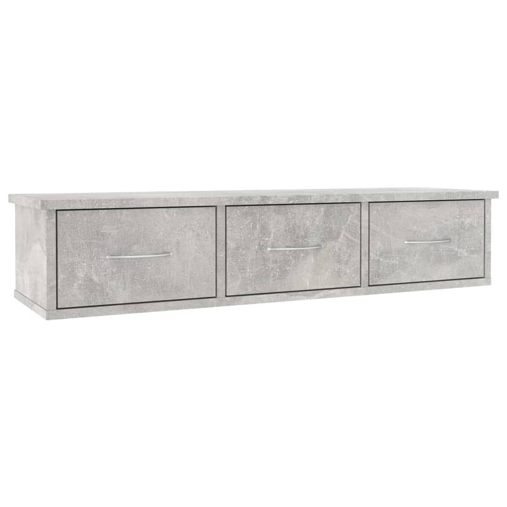 Vidaxl Wall-mounted Drawer Shelf Concrete Grey 88x26x18.5 Cm Chipboard Vidaxl Wall-mounted Drawer Shelf Concrete Grey 88x26x18.5 Cm Chipboard