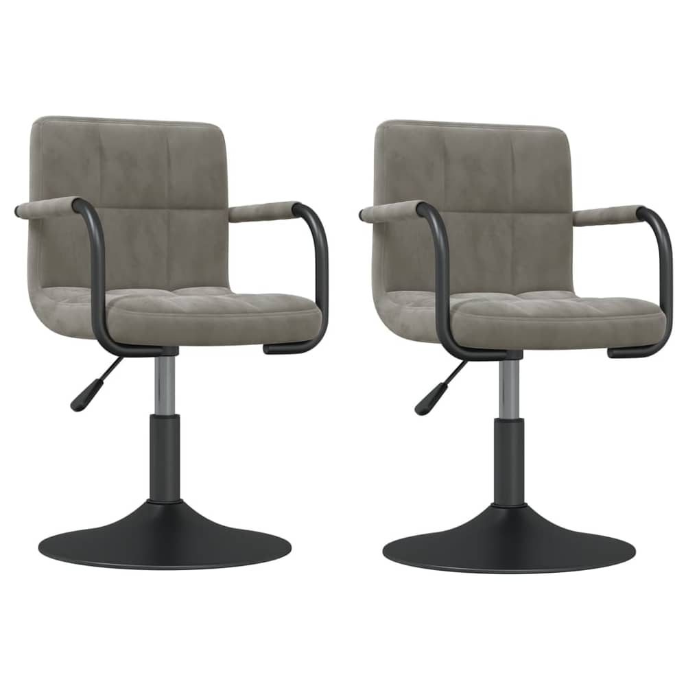 Vidaxl Swivel Dining Chairs 2 Pcs Light Grey Velvet
