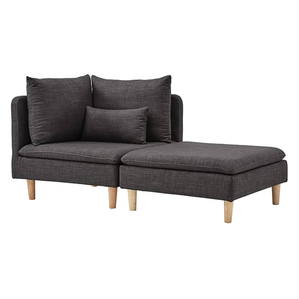 Modular Mid-Century Chaise Lounges Dark Grey