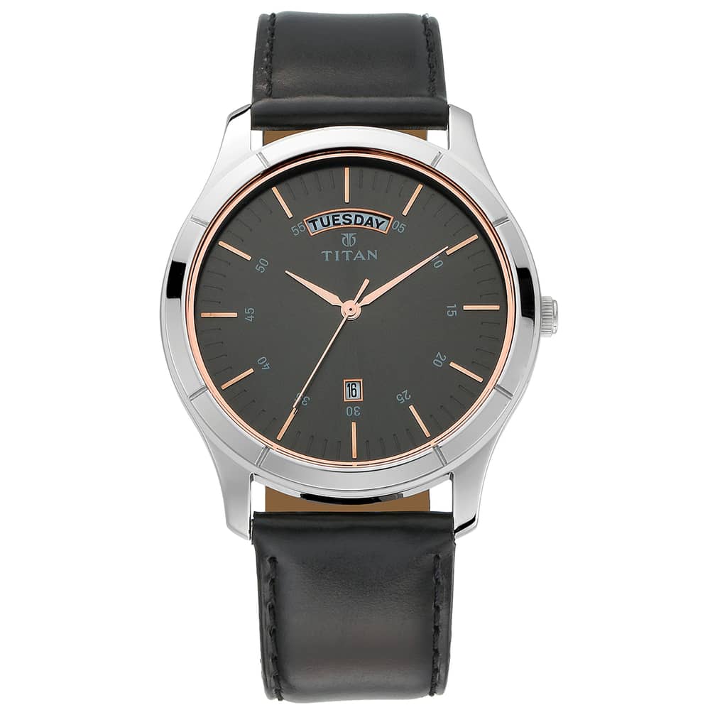 Titan, 1767SL02, Mens Watch Classique Collection Analog, Black Dial Black Leather Band Titan, 1767SL02, Mens Watch Classique Collection Analog, Black Dial Black Leather Band