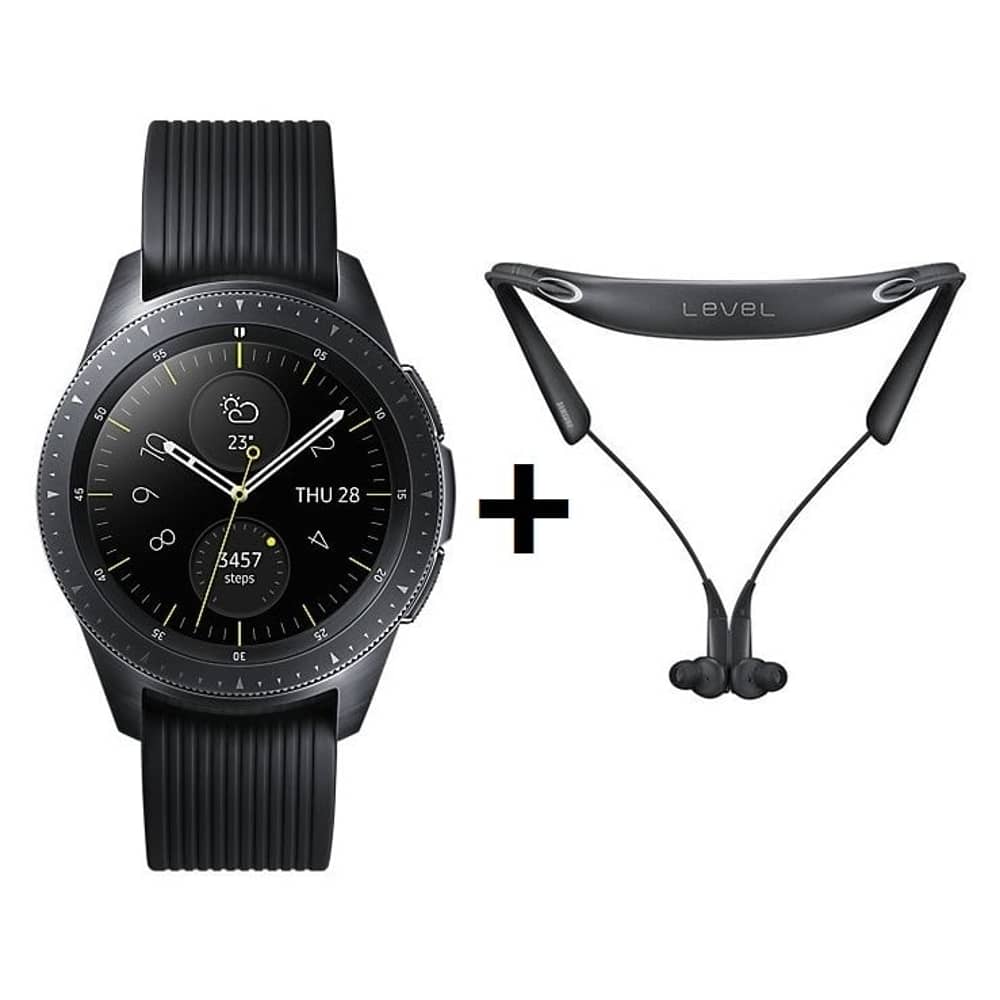 Samsung Galaxy Watch 42mm Midnight Black + Samsung Level U Pro Wireless Headphone