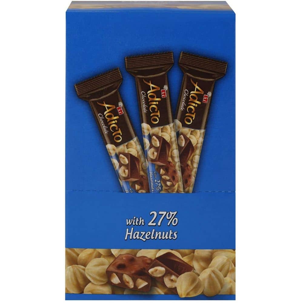 ETI Adicto Hazelnut Milk Chocolate 12 x 30 gm ETI Adicto Hazelnut Milk Chocolate 12 x 30 gm
