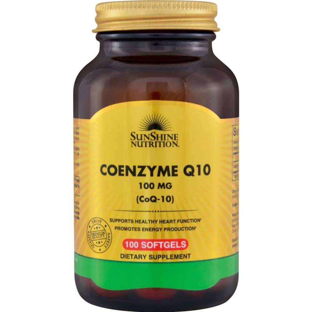 Sunshine Nutrition Coenzyme Q10 100mg 100 Softgels Sunshine Nutrition Coenzyme Q10 100mg 100 Softgels