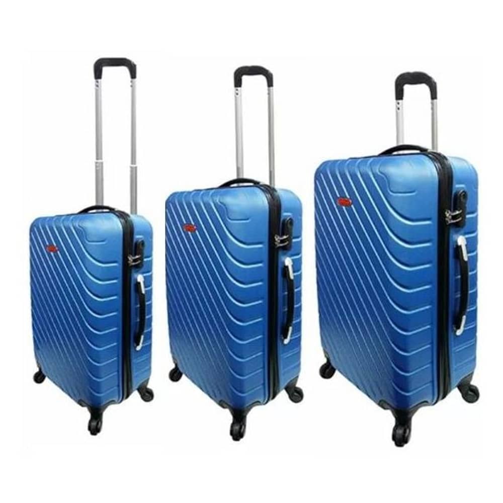 Highflyer Pizza Series Trolley Luggage Bag Blue 3pc Set TH10113PC