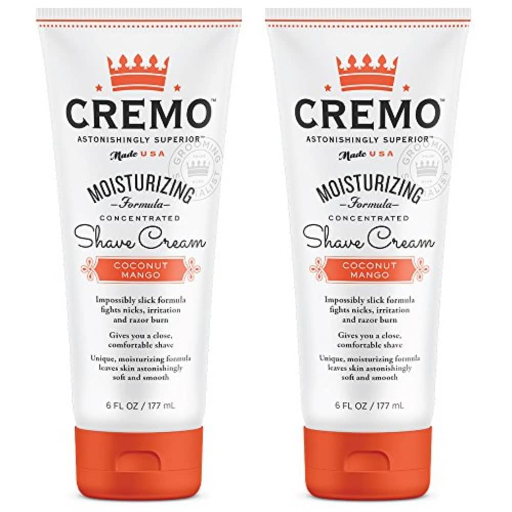 Cremo Coconut Mango Moisturizing Shave Cream Astonishingly Superior Shaving Cream For Women Fights Nicks Cuts and Razor Burn 6 Fluid Ounces 2-Pack