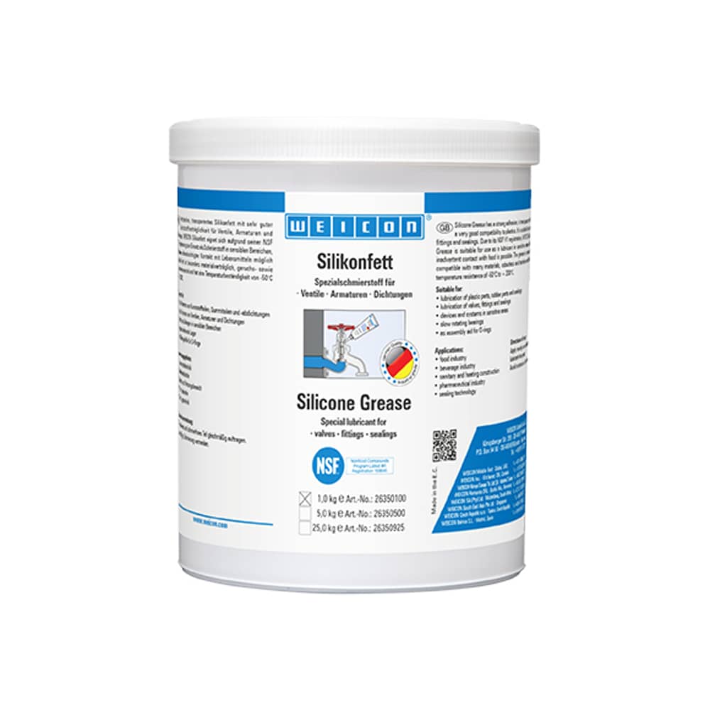 Weicon Silicone Grease 1 Kg, Lubricant For Valves, Fittings And Seals