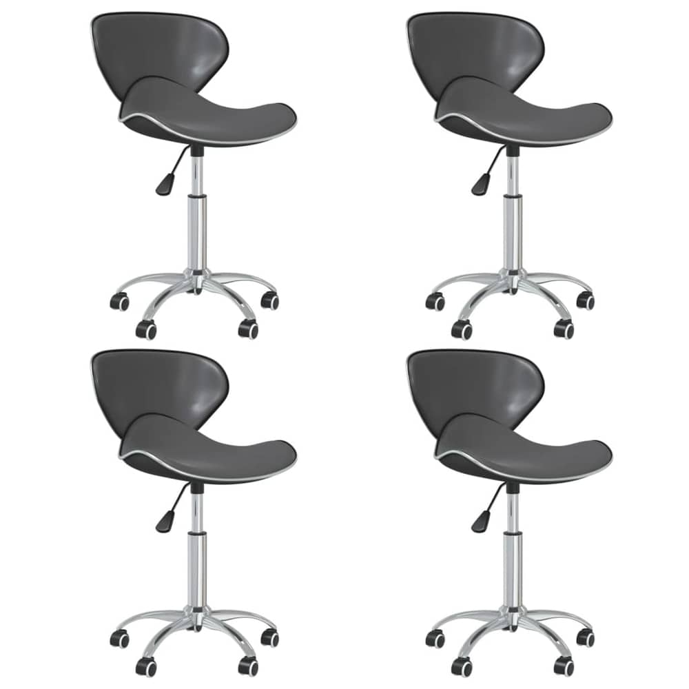 vidaXL Swivel Dining Chairs 4 pcs Grey Faux Leather vidaXL Swivel Dining Chairs 4 pcs Grey Faux Leather