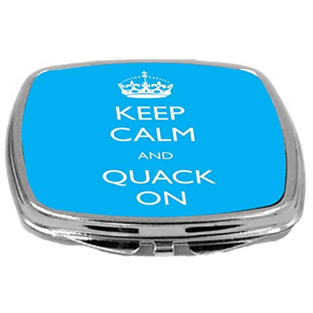 Rikki Knight Keep Calm And Quack On Compact Mirror Sky Blue 3 Ounce