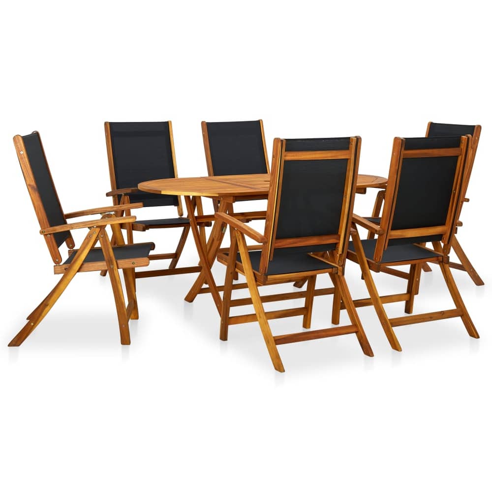 vidaXL 7 Piece Outdoor Dining Set Solid Acacia Wood vidaXL 7 Piece Outdoor Dining Set Solid Acacia Wood