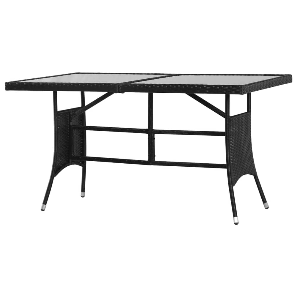 Vidaxl Garden Table Black 140x80x74 Cm Poly Rattan Vidaxl Garden Table Black 140x80x74 Cm Poly Rattan