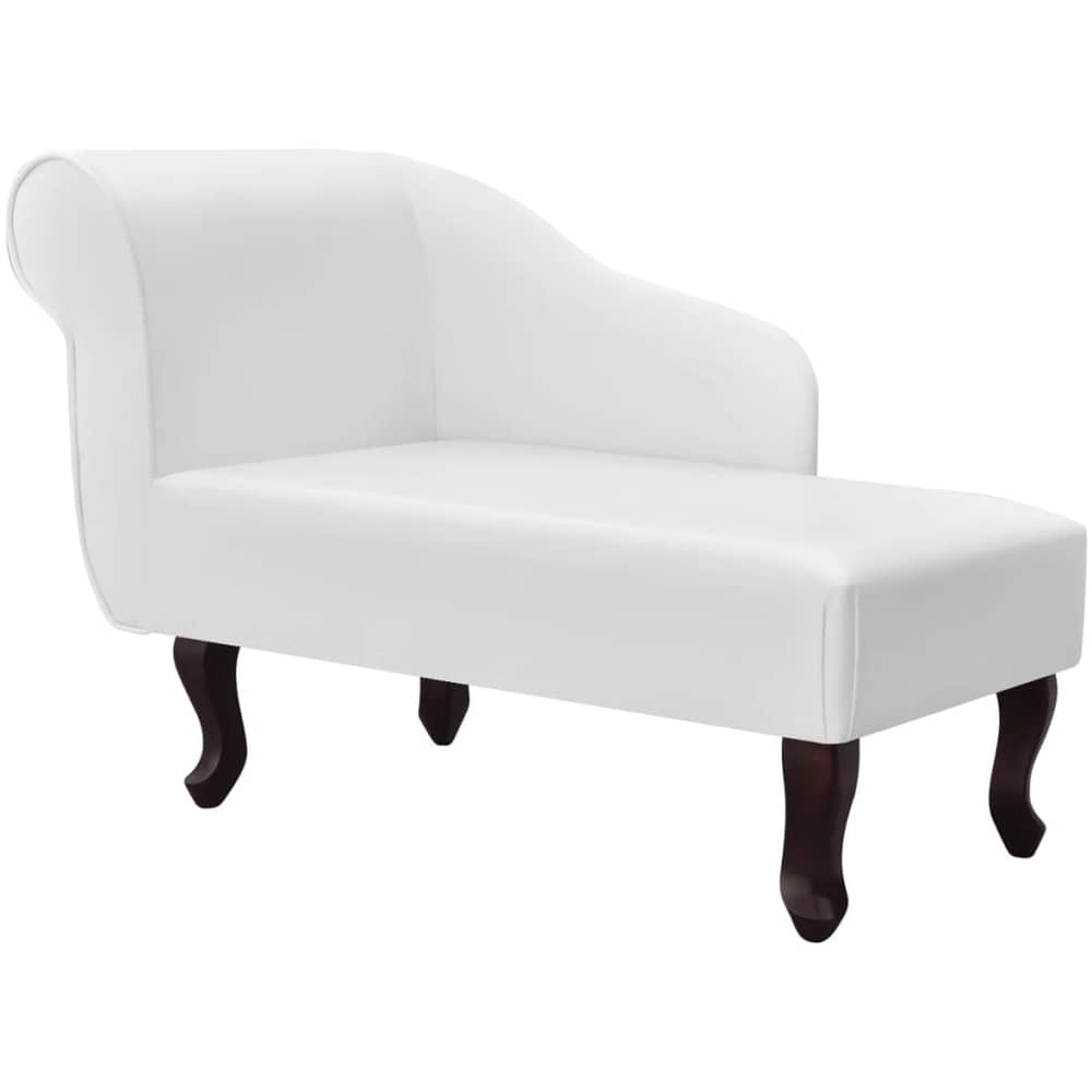 Vidaxl Artificial Leather Chaise Longue With Left Armrest White Vidaxl Artificial Leather Chaise Longue With Left Armrest White