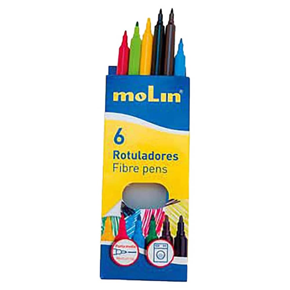 Molin RCP210-06B Colouring Markers Box Of 6 Molin RCP210-06B Colouring Markers Box Of 6