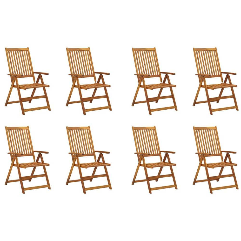 Vidaxl Folding Garden Chairs 8 Pcs Solid Acacia Wood