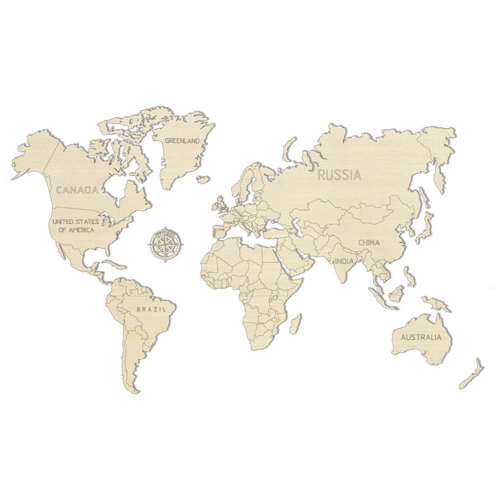 Wooden City Wooden World Map Medium