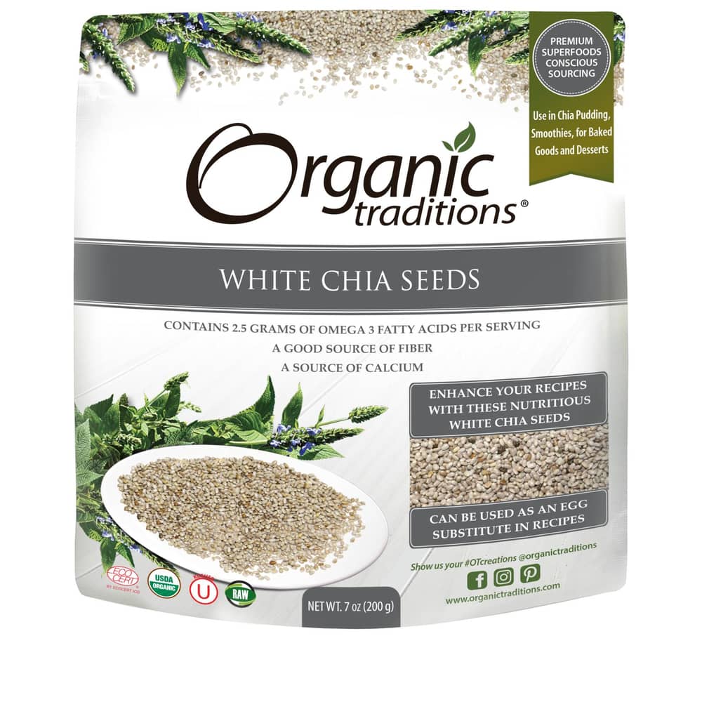 Organic Traditions White Chia Seeds 200g
