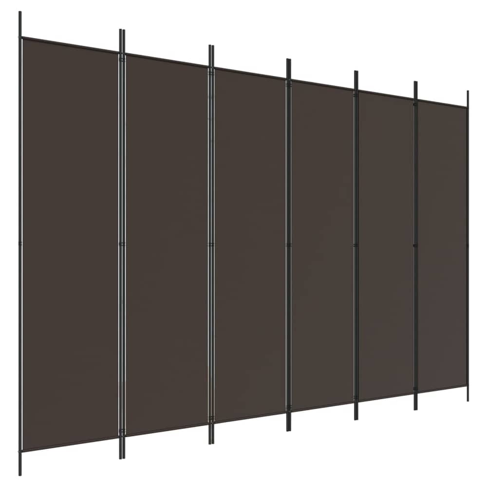 vidaXL 6-Panel Room Divider Brown 300x200 cm Fabric vidaXL 6-Panel Room Divider Brown 300x200 cm Fabric