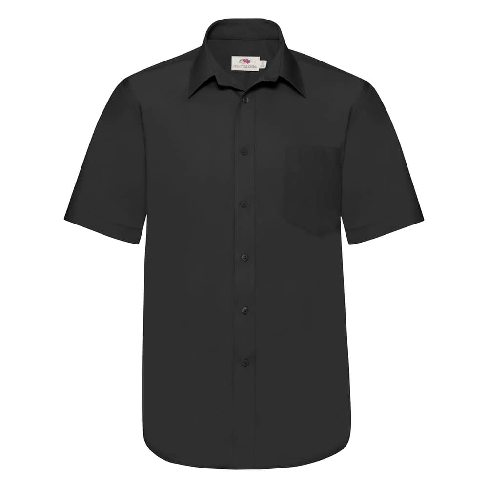 Fruit Of The Loom Poplin Shirt Short Sleeve Black Small Fruit Of The Loom Poplin Shirt Short Sleeve Black Small
