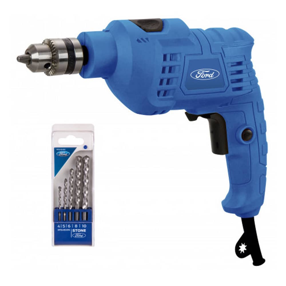 Ford FE1-1008 Impact Drill 10mm 500W + 5 Drill Bits