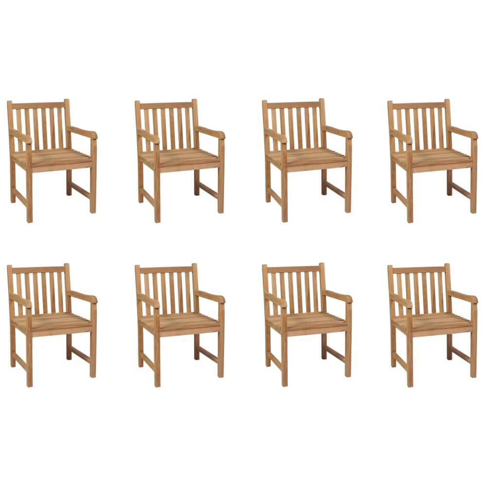 vidaXL Outdoor Chairs 8 pcs Solid Teak Wood vidaXL Outdoor Chairs 8 pcs Solid Teak Wood