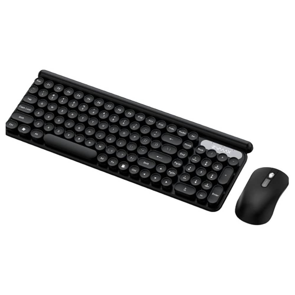 Vmax Retro Wireless Keyboard Mouse Bundle Black