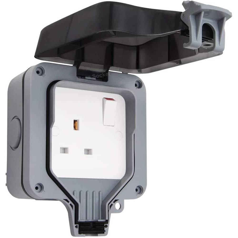 Lavish Outdoor Sockets Waterproof Single Socket,showtop Wall Electrical Outlets,ip66 Switched Socket Covers,13a Outdoor Wall Weatherproof Plug Socket Box (single Socket)