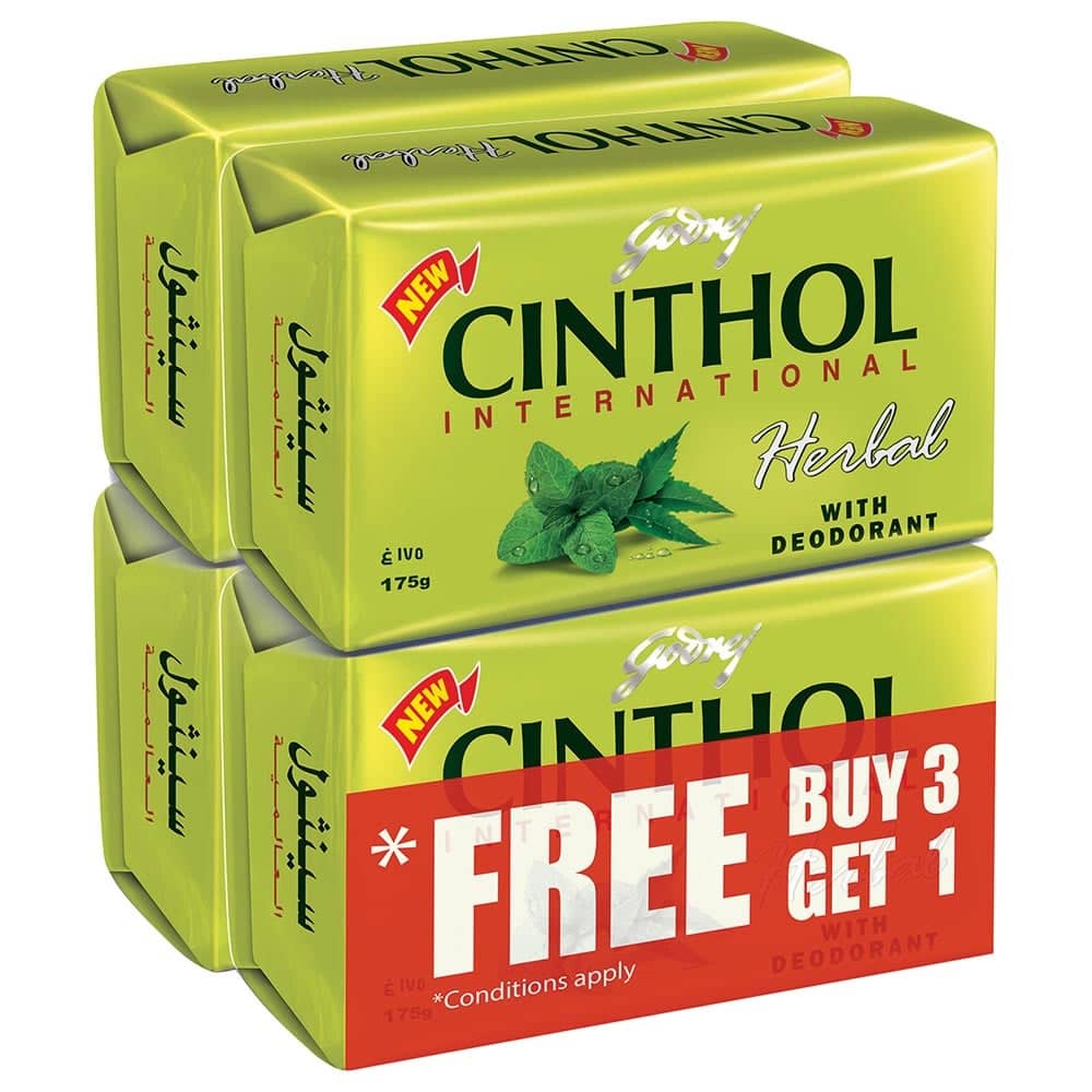 Godrej - Cinthol Herbal Bath Soap 175g Pack Of 4 Godrej - Cinthol Herbal Bath Soap 175g Pack Of 4