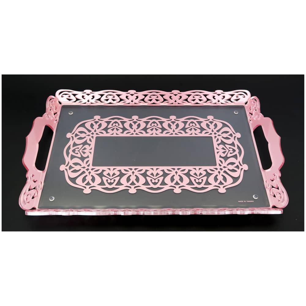 Home Style Deluxe Laser Cutting Serving Tray Rose Gold Home Style Deluxe Laser Cutting Serving Tray Rose Gold