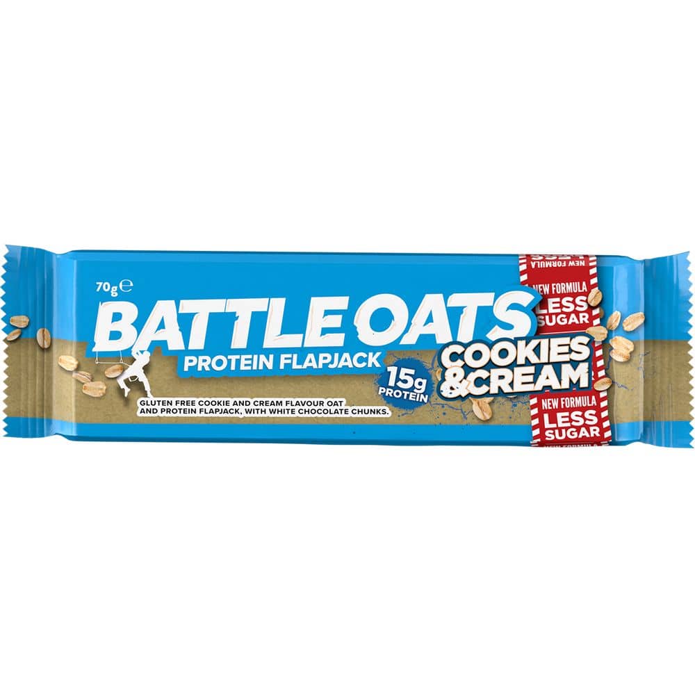 Battle Oats Cookies and Cream Flapjack Protein Bar 70g