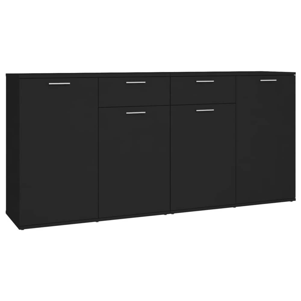 vidaXL Sideboard Black 160x36x75 cm Engineered Wood vidaXL Sideboard Black 160x36x75 cm Engineered Wood