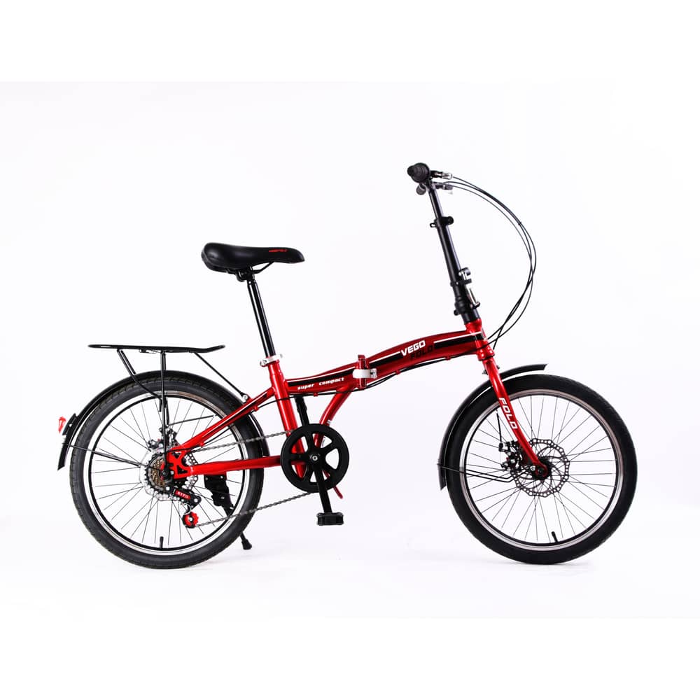Vego Fold Folding Bike 6 Speed 20 Inch - Red