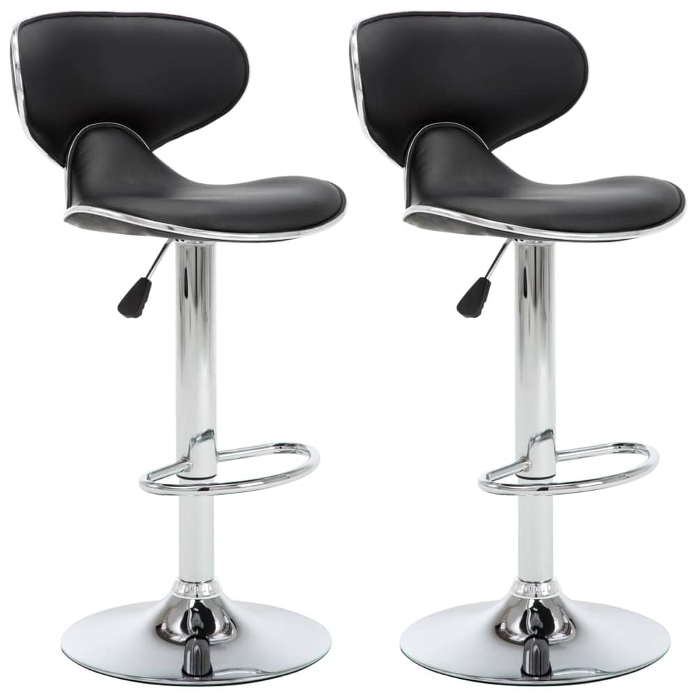 Vidaxl Bar Stools 2 Pcs Black Faux Leather Vidaxl Bar Stools 2 Pcs Black Faux Leather