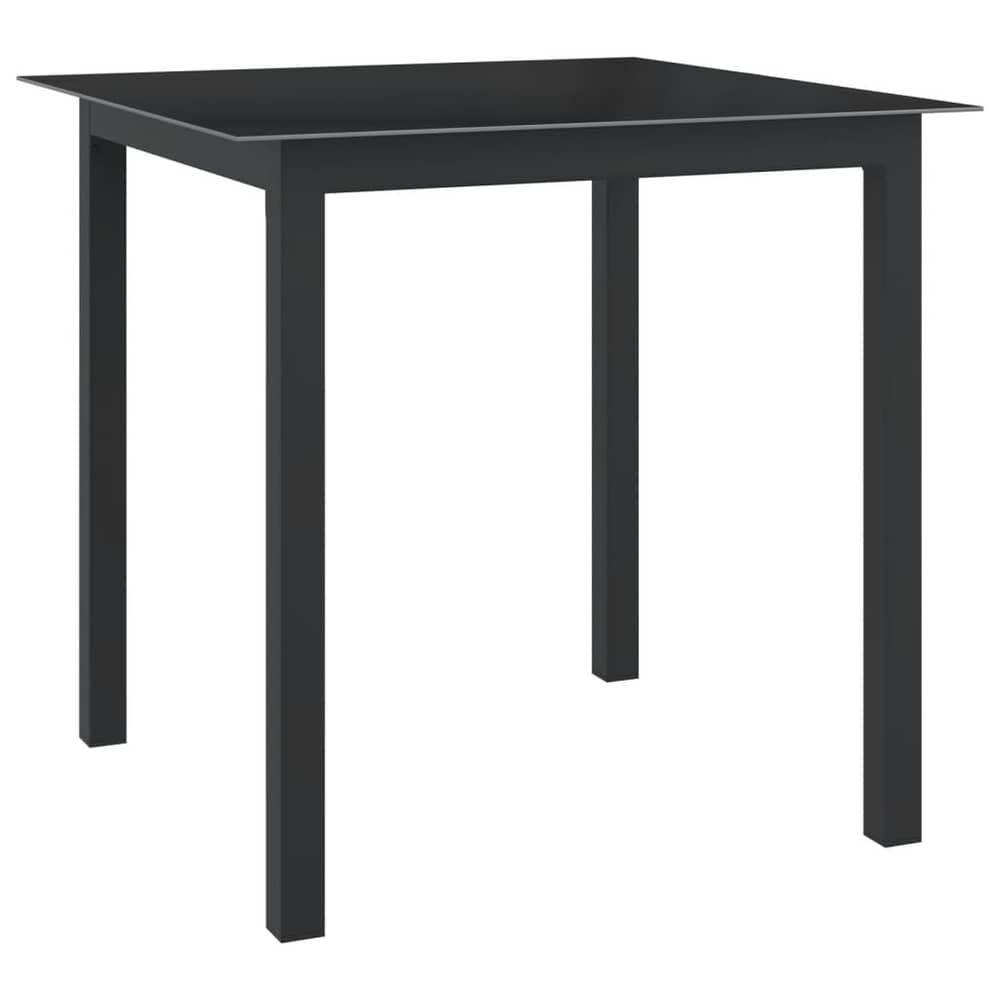 vidaXL Garden Table Black 80x80x74 cm Aluminium and Glass vidaXL Garden Table Black 80x80x74 cm Aluminium and Glass