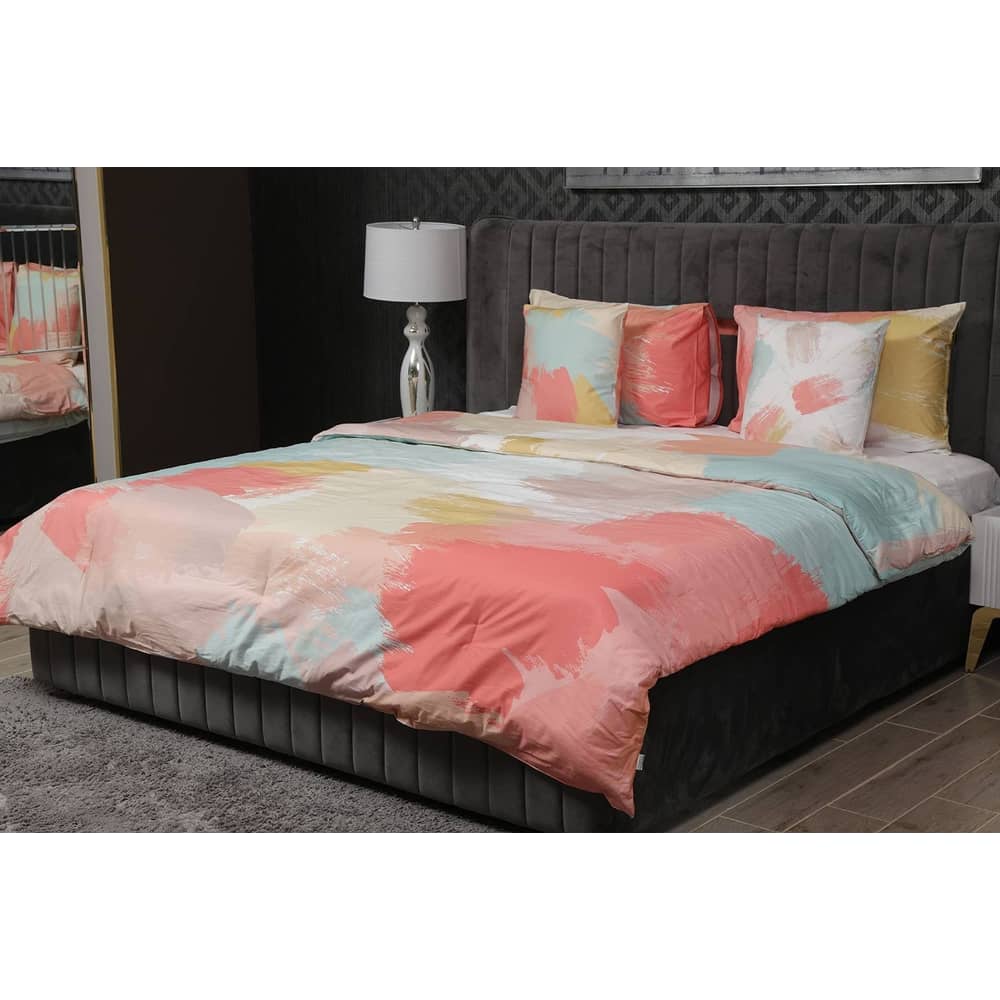 Tea Rose 5pcs Comforter Set Peach 240x260cm