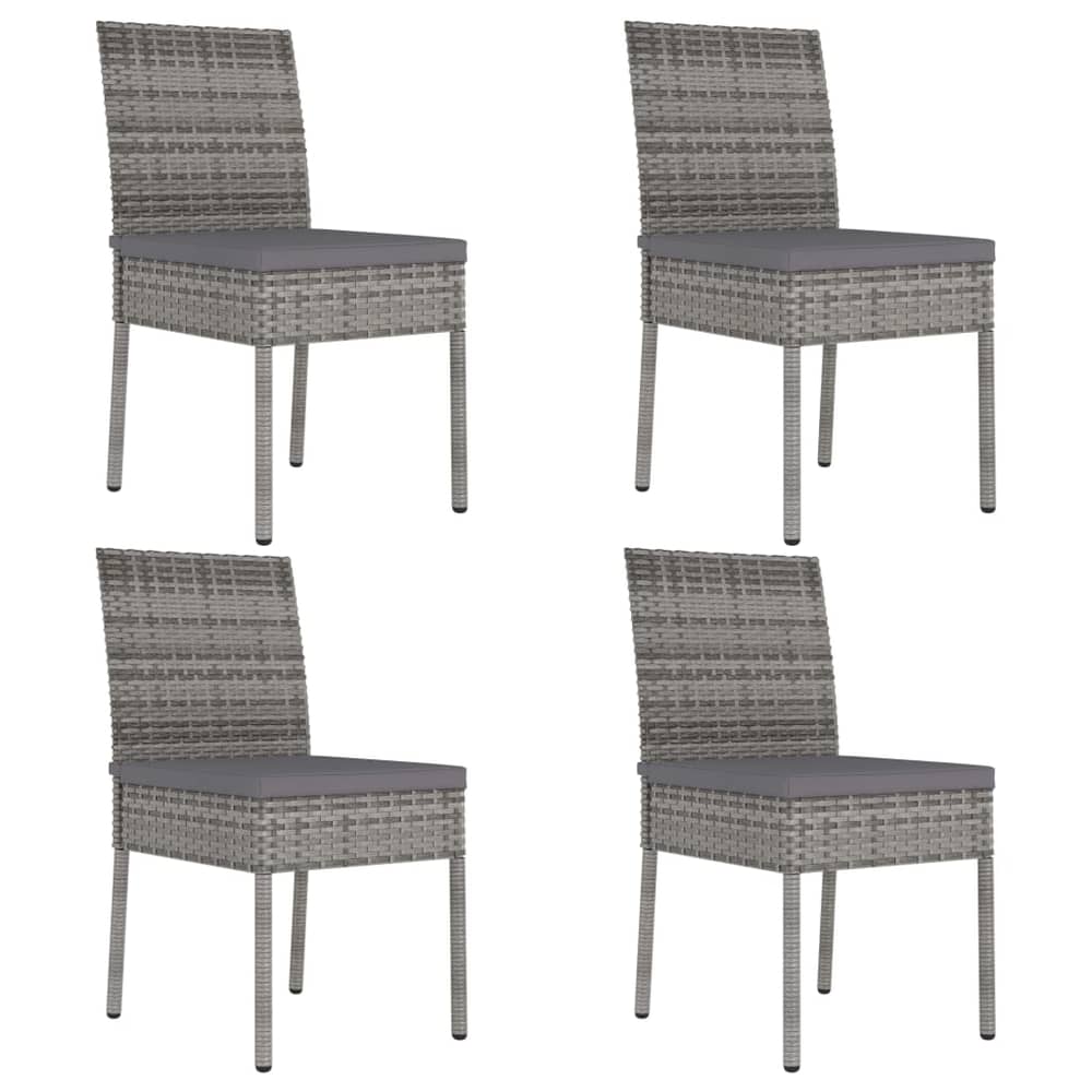 Vidaxl Garden Dining Chairs 4 Pcs Poly Rattan Grey Vidaxl Garden Dining Chairs 4 Pcs Poly Rattan Grey