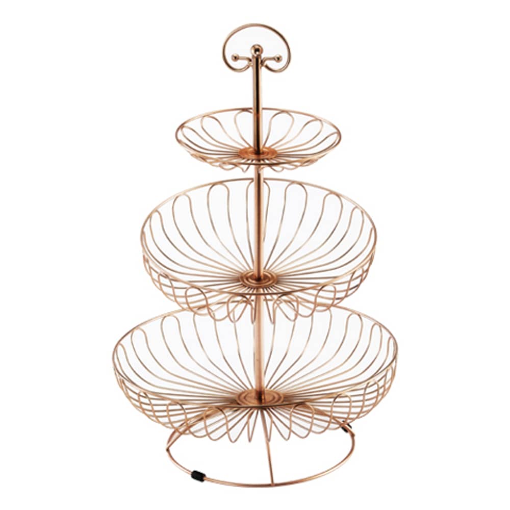 RoyalFord RF8573 3Tier Rose Gold Fruit basket