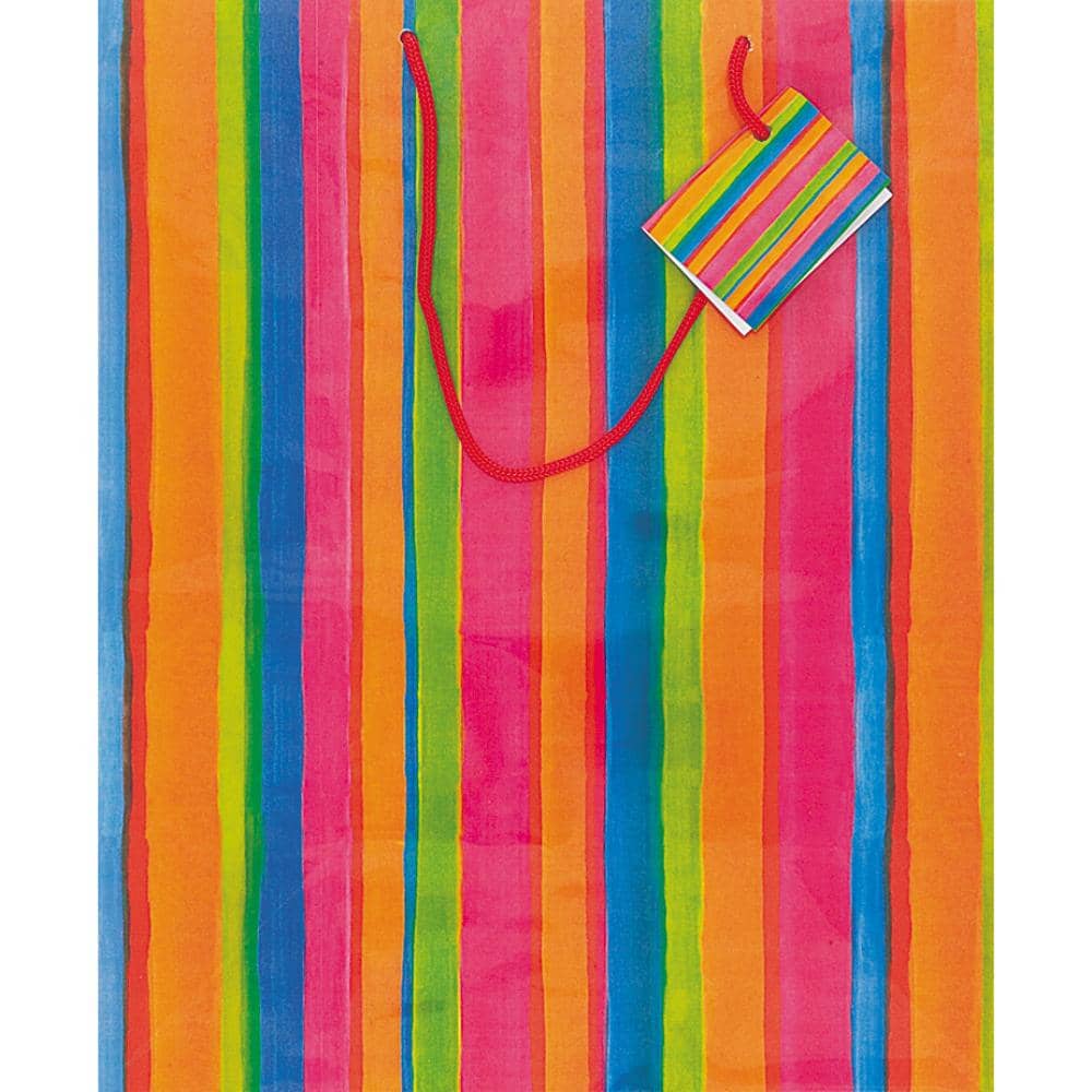 Unique- Burst Of Color Large Glossy Gift Bags 3 Assorted Designs 12