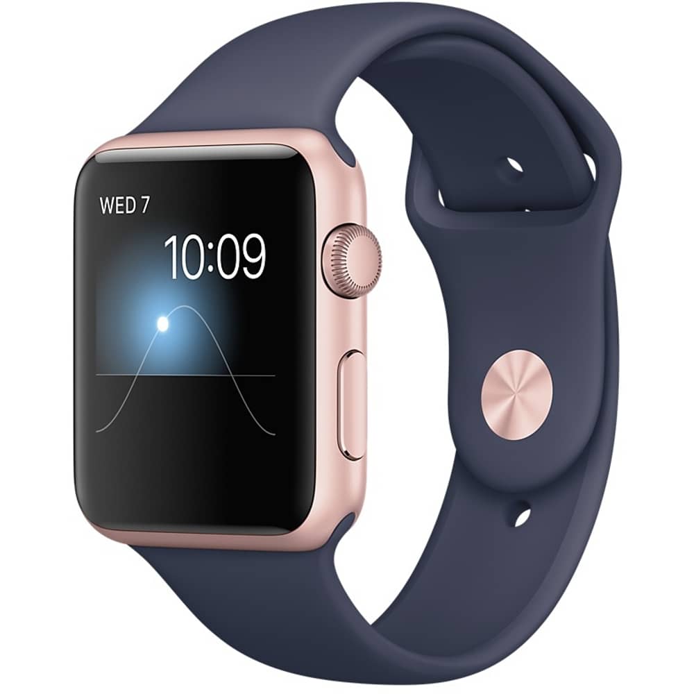 Apple Watch Series 1 - 42mm Rose Gold Aluminium Case with Midnight Blue Sport Band Apple Watch Series 1 - 42mm Rose Gold Aluminium Case with Midnight Blue Sport Band