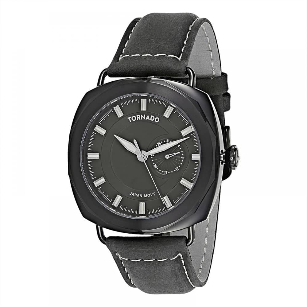 Tornado Black Leather Men Watch T8109-BLBB