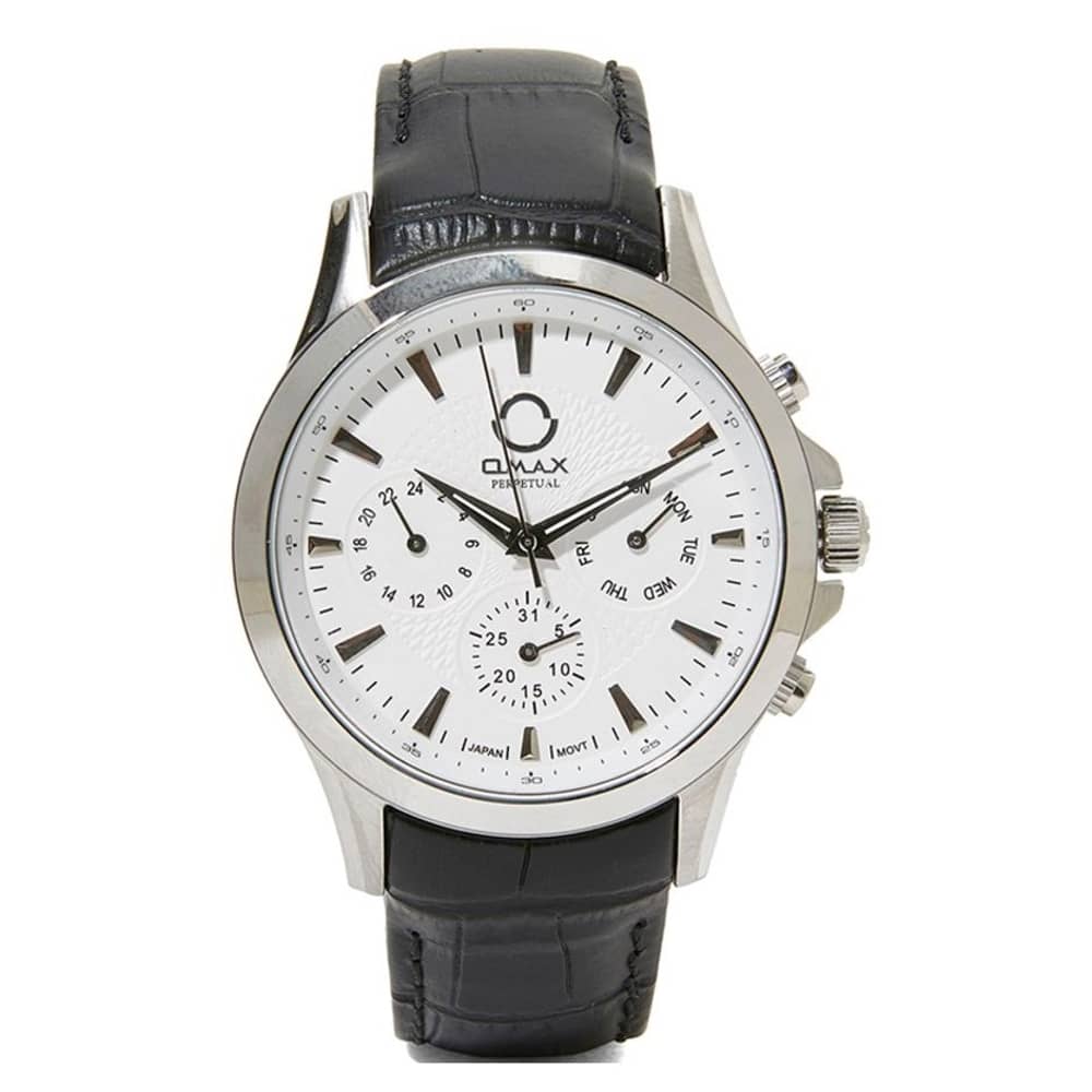 Omax PG08P62I Mens Multifunction Leather Watch
