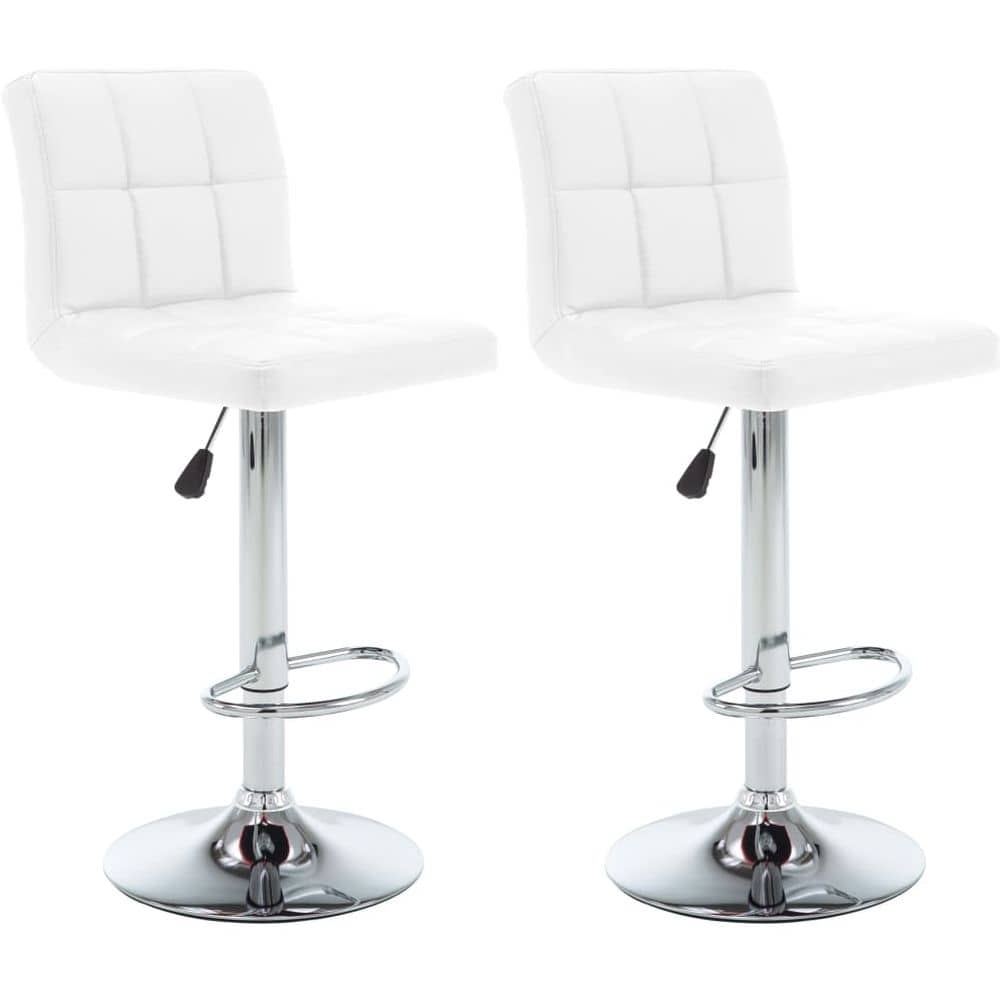 Vidaxl Bar Stools 2 Pcs White Faux Leather Vidaxl Bar Stools 2 Pcs White Faux Leather
