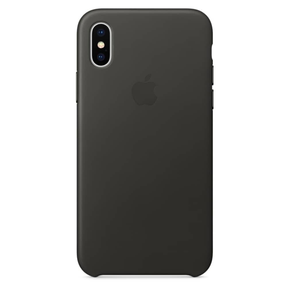 Apple Leather Case Charcoal Grey For iPhone X - MQTF2ZM/A