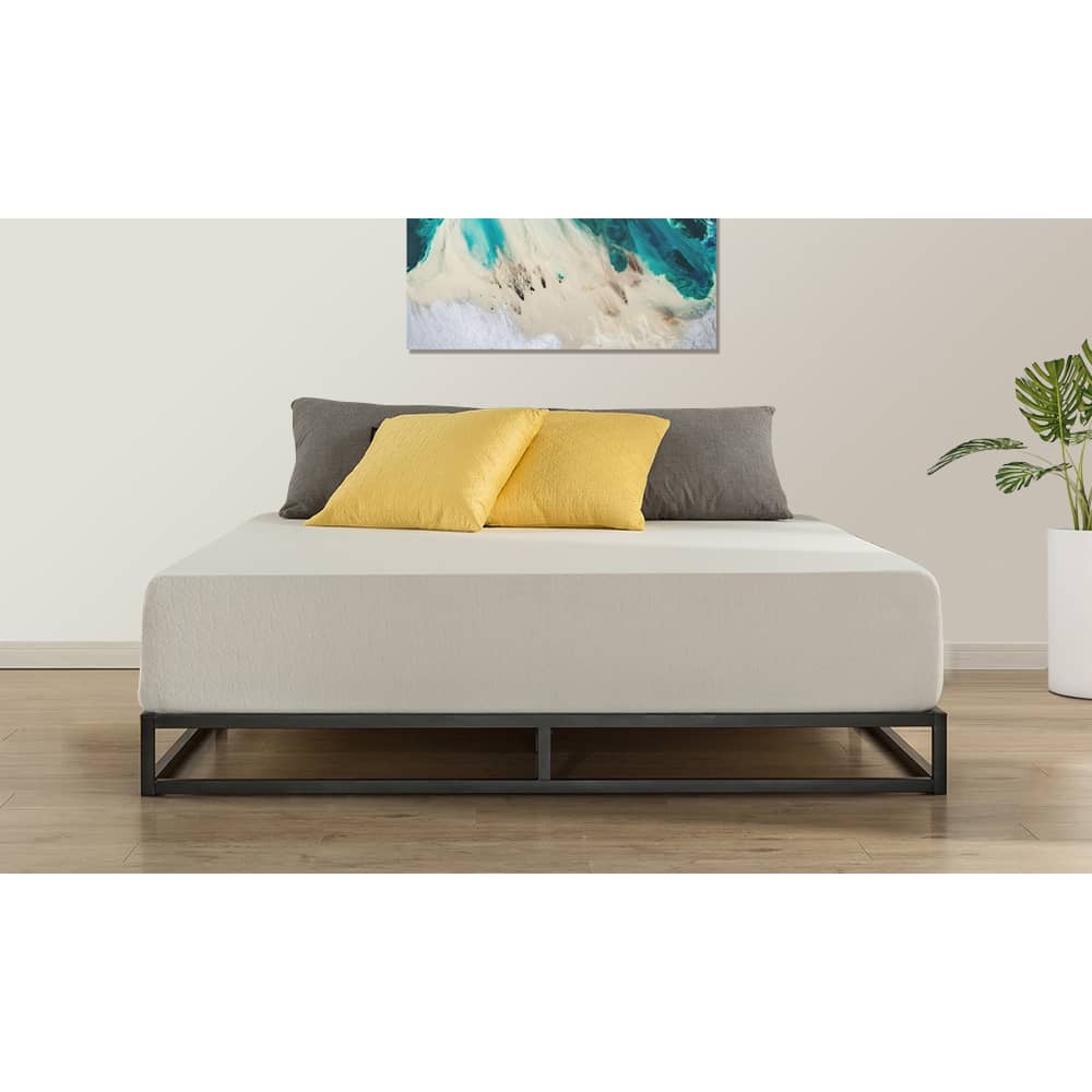 Avey Frame Platform Bed Super King with Mattress Black Avey Frame Platform Bed Super King with Mattress Black