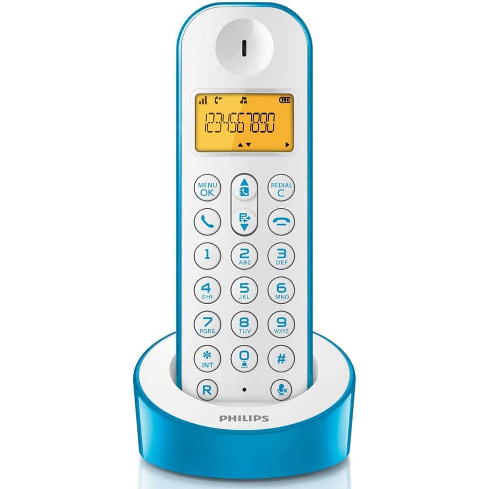 Philips Cordless Phone White Blue D1201WA63