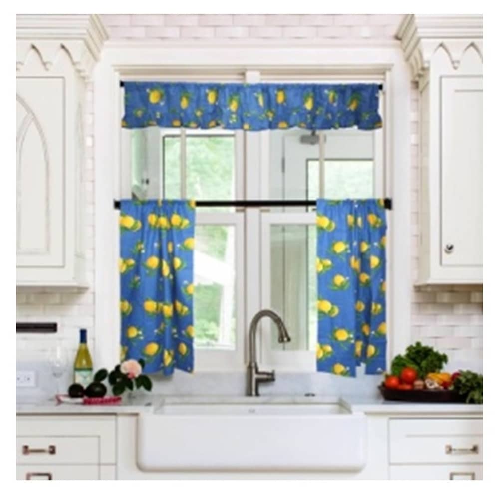 Window Curtain for Kitchen and Pelment Lemon color