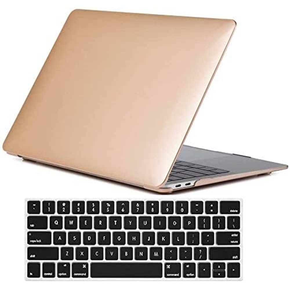 Rdn Macbook Pro 13 Inch Case 2019 2018 2017 2016 A2159 A1989 A1706 A1708, Hard Shell Case With Keyboard Cover For Apple Mac Pro 13 Touch Bar Gold