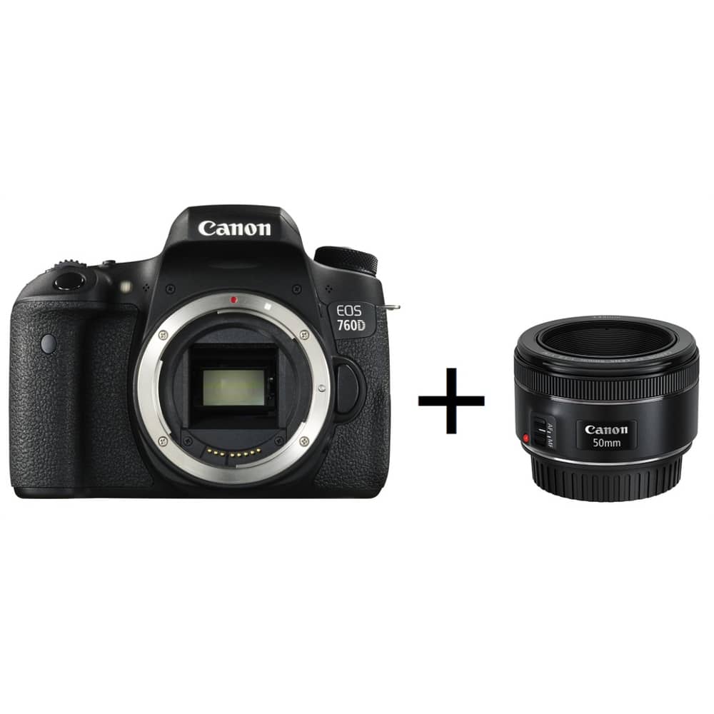 Canon EOS 760D DSLR Camera Black Body Only + EF 50mm F/1.8 STM Lens